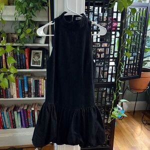 Zara denim Black Sleeveless Dress with Ruffle Hem
